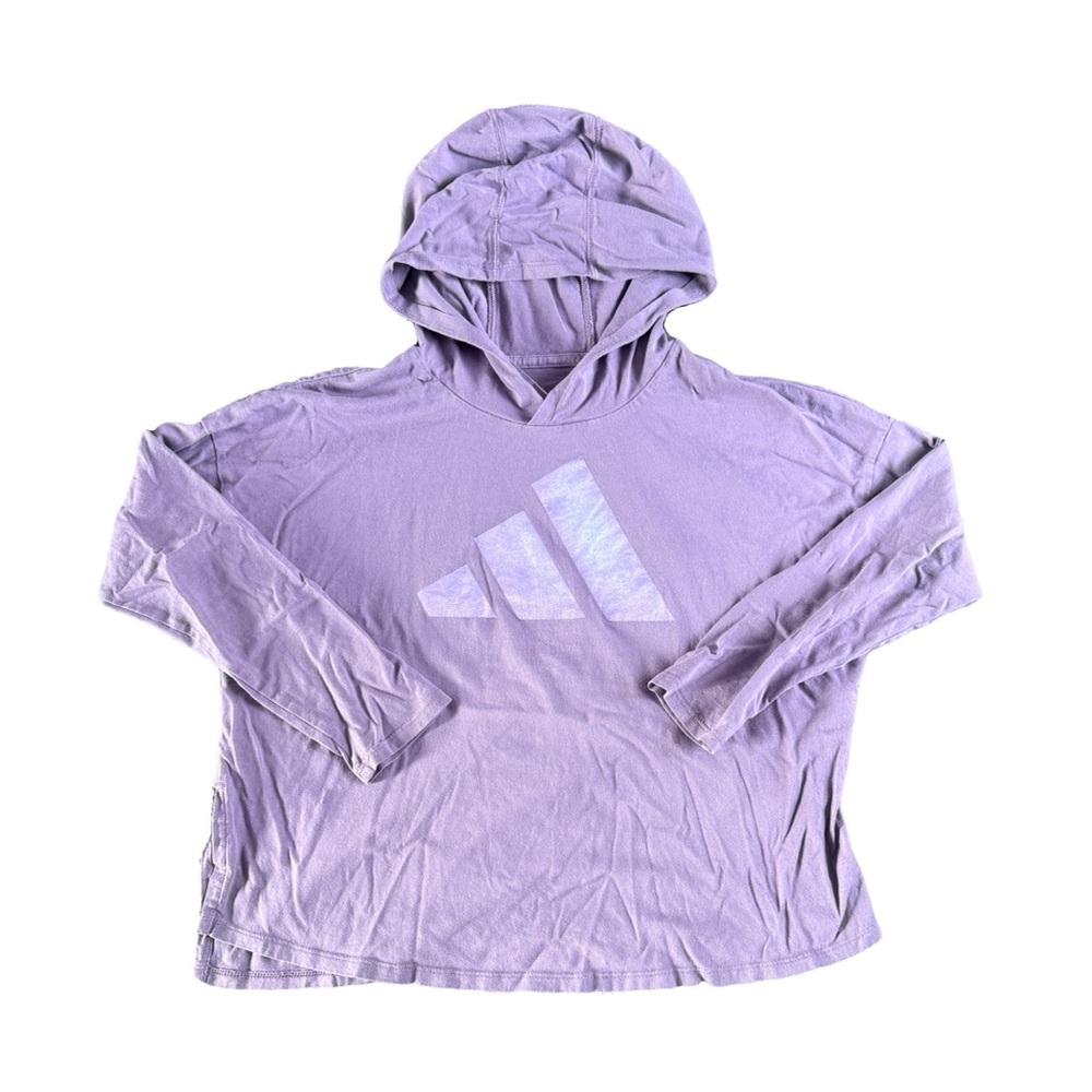 Adidas Girls Loose Fit Long Sleeve Hooded Shirt